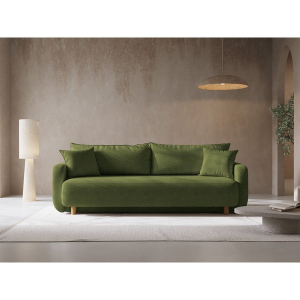 Canapea verde extensibilă, cu spațiu de depozitare 231 cm Elen – Micadoni -image-1