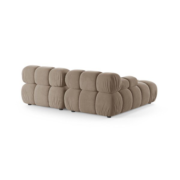 Colțar modular bej cu tapițerie din catifea (cu colț pe partea stângă/cu șezlong) – Micadoni -image-2
