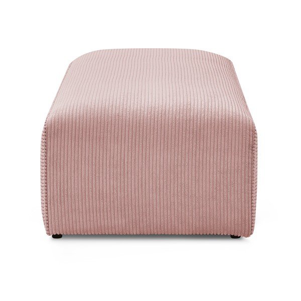 Taburet modular roz cu tapițerie din catifea reiată Megeve – Bobochic Paris-image-3