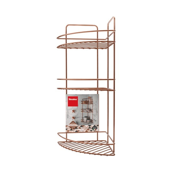 Etajeră pe colț cu 3 rafturi pentru baie Metaltex Copper-image-3