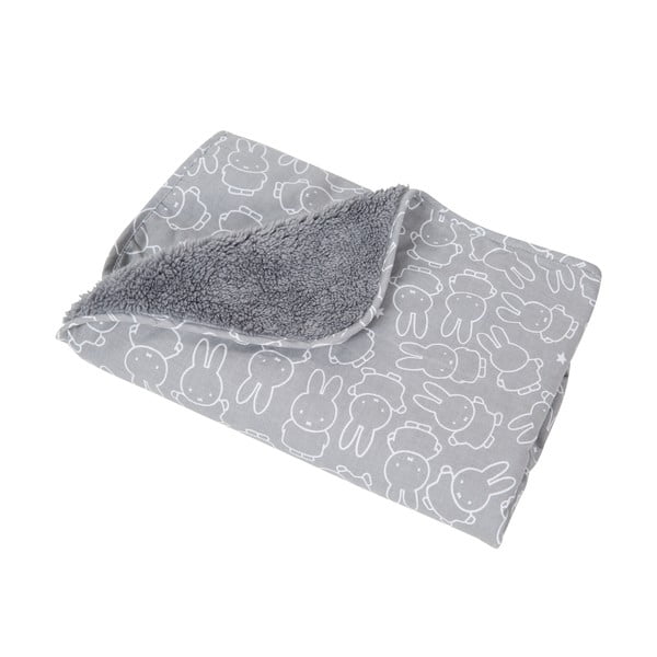 Pătură pentru copii gri din micropluș/cocolino 80x80 cm Miffy – Roba-image-2