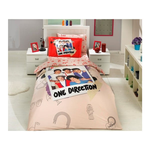 Lenjerie de pat cu cearșaf One Direction, 100 x 150 cm