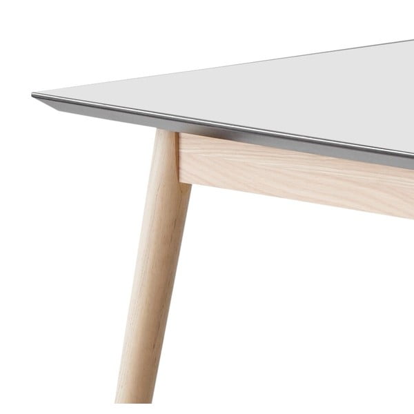 Masă de dining albă/în culoare naturală extensibilă cu blat alb 90x165 cm Meza – Hammel Furniture-image-4