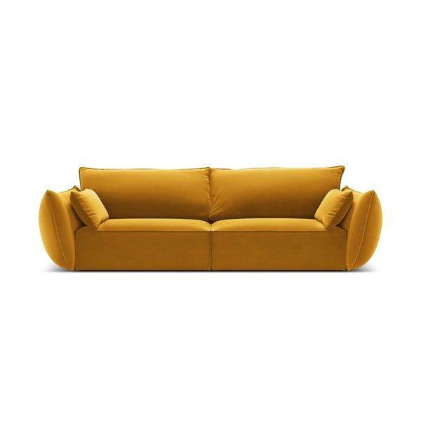 Canapea galben-muștar cu tapițerie din catifea 208 cm Vanda – Mazzini Sofas