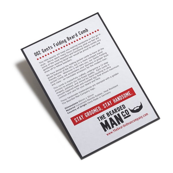 Pieptene de buzunar pentru barbă pliabil The Bearded Man Company-image-2