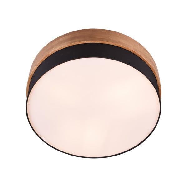 Plafonieră neagră/în culoare naturală cu abajur textil Seasons – Trio-image-3