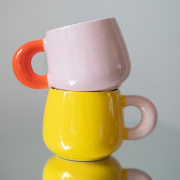 Cană roz new bone china 470 ml Coco – ONA-image-3