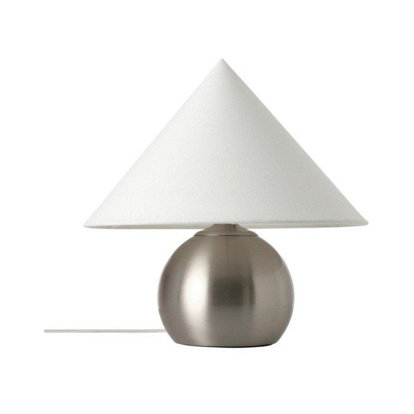 Veioză albă/argintiu-lucios din material textil (înălțime 38 cm) Connie – Ellos Home