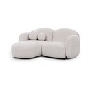 Colțar crem cu tapițerie din țesătură bouclé (cu colț pe partea stângă/cu șezlong) Orbit – Ropez