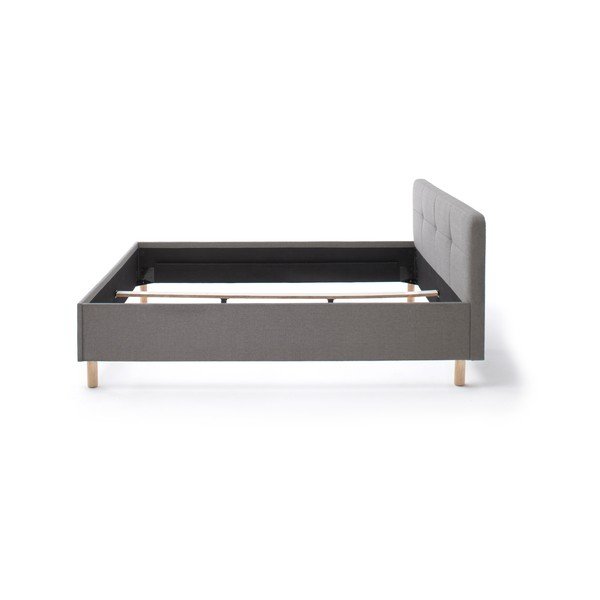 Pat matrimonial gri deschis tapițat fără somieră 180x200 cm Amelie – Meise Möbel-image-4