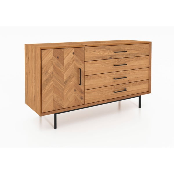 Comodă joasă din lemn de stejar 144x80 cm Abies – The Beds-image-1