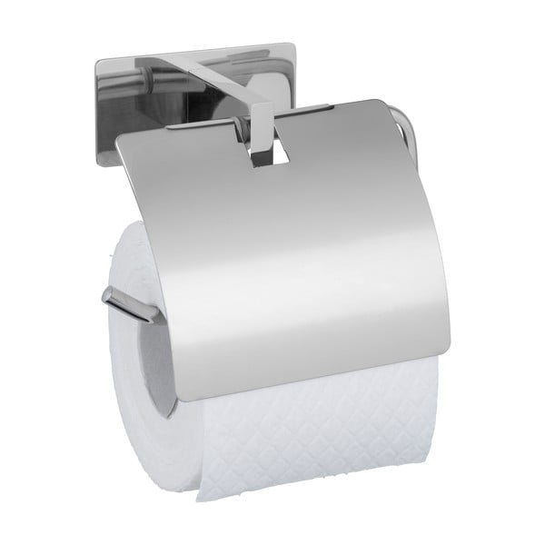 Suport pentru hârtie igienică argintiu lucios autoadeziv din oțel inoxidabil Genova – Wenko-image-3