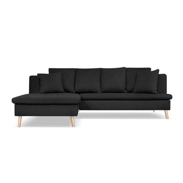 Canapea cu 4 locuri cu extensie pe partea stângă Cosmopolitan design Newport, negru