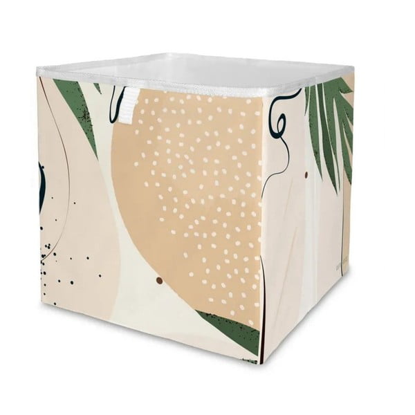 Cutie depozitare din microfibră Butter Kings Abstract Dark, 32 l, bej