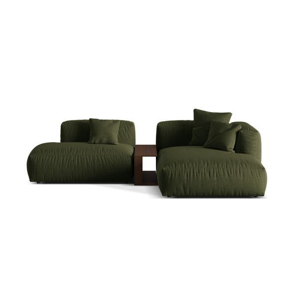 Colțar modular verde (cu colț pe partea dreaptă) Martina – Micadoni Home