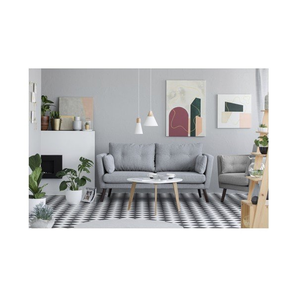 Canapea cu 3 locuri Mazzini Sofas Elena, gri deschis-image-1
