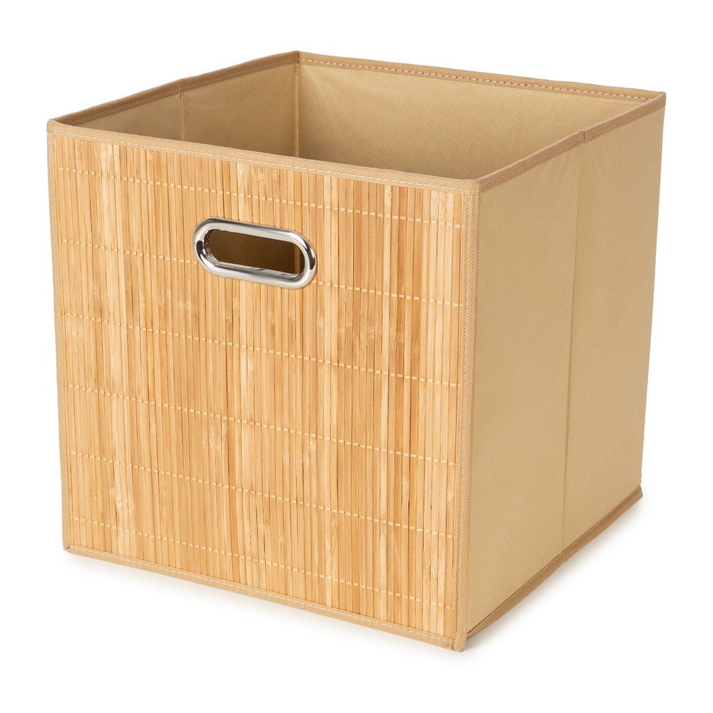 Cutie de depozitare în culoare naturală din bambus 31x31x31 cm – Compactor
