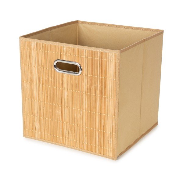 Coș de depozitare pentru raft din bambus 31x31x31 cm Anji – Compactor