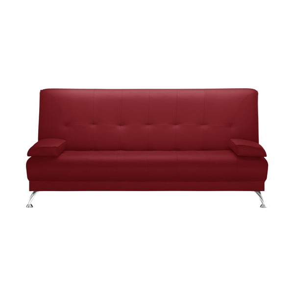 Canapea extensibilă din imitație de piele Prêt à Meubler Classics Midnight, roșu