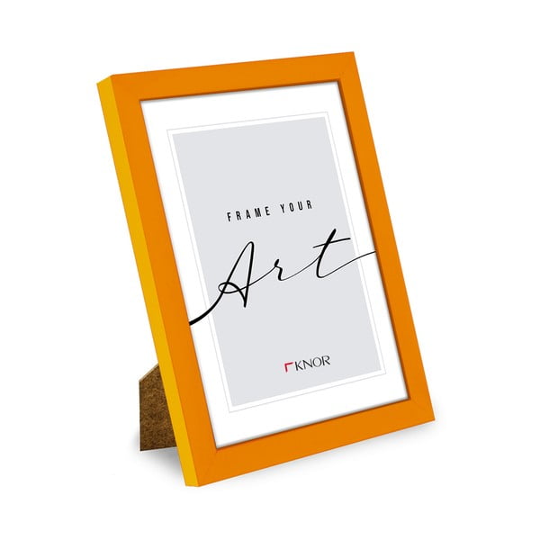 Ramă foto portocalie cu picior de susținere/de agățat 12x17 cm – knor