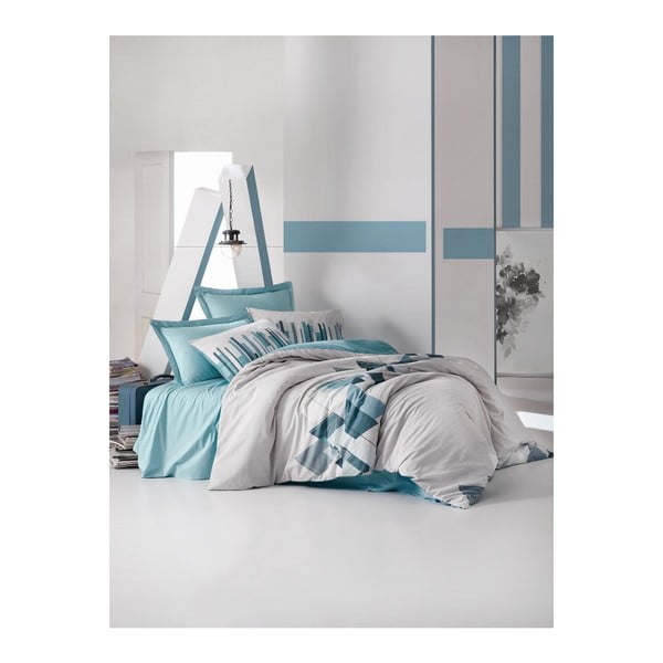 Set lenjerie de pat din bumbac pentru pat de o persoană Ranforce Katie, 160 x 220 cm