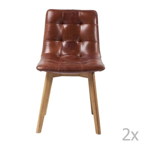 Set 2 scaune cu tapițerie din piele Kare Design Moritz