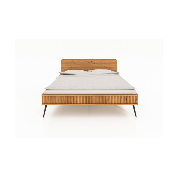 Pat matrimonial din lemn de stejar 140x200 cm Kula 1 - The Beds-image-3