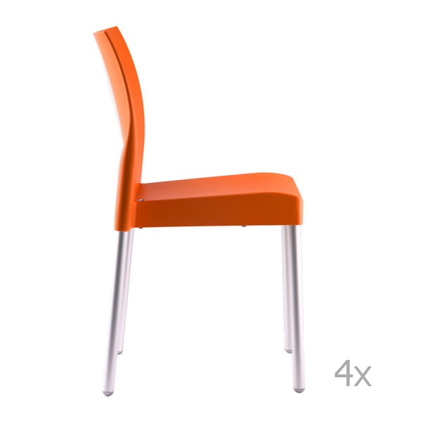 Set 4 scaune Pedrali Ice, portocaliu