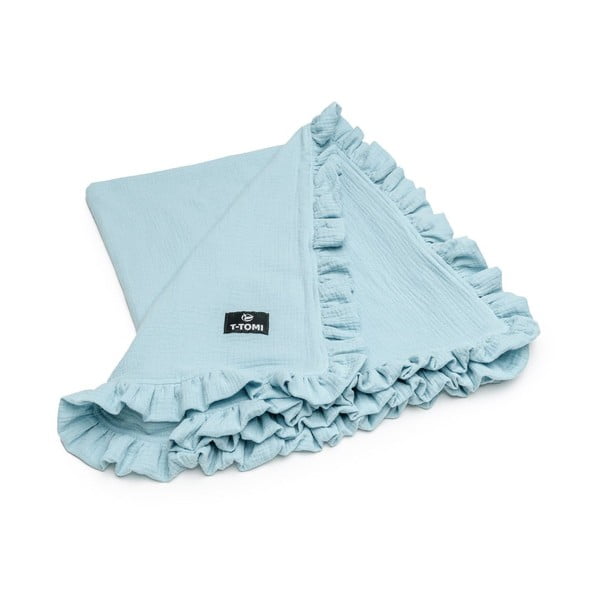 Pătură pentru copii albastră din muselină 80x100 cm – T-TOMI