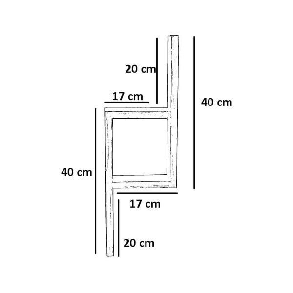 Raft în culoare naturală etajat din lemn de brad 17 cm Linn – Kalune Design-image-4