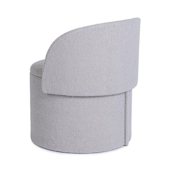 Puf gri deschis cu tapițerie din țesătură bouclé Anthea – Yes Everyday-image-2