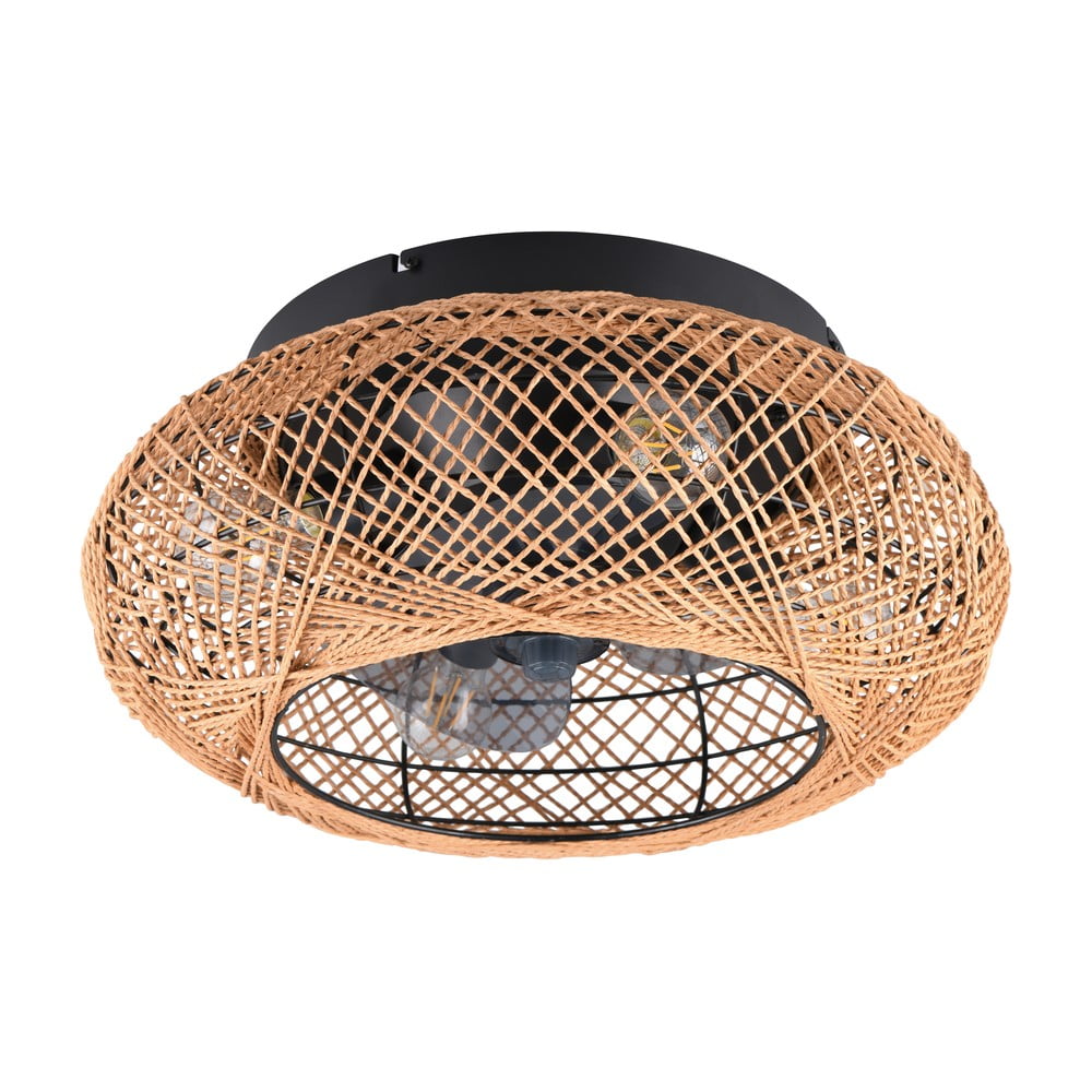 Plafonieră maro cu control prin telecomandă/cu ventilator Lillesand – Trio