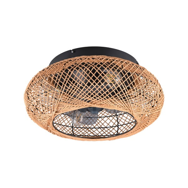 Plafonieră maro cu control prin telecomandă, cu ventilator Lillesand – Trio