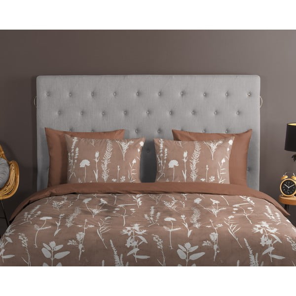 Lenjerie de pat maro din bumbac pentru pat de o persoană, extinsă 140x220 cm Rav – Good Morning-image-2