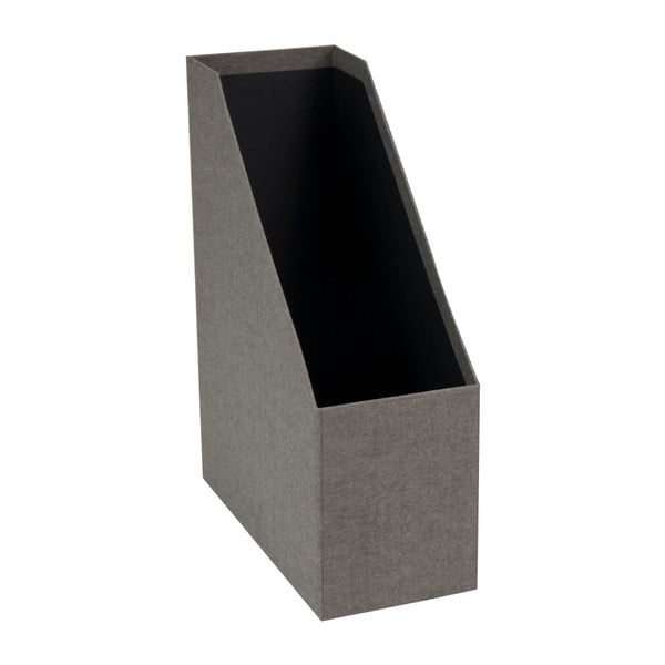 Biblioraft pentru ziare și documente, cu mâner din piele Bigso Files, gri închis-image-2