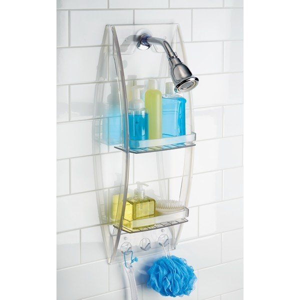 Suport suspendat transparent pentru baie iDesign, 23 x 73 cm-image-1