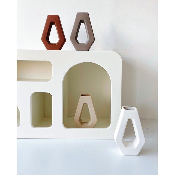 Vază din ceramică Rulina Triang, roșu cărămiziu-image-2
