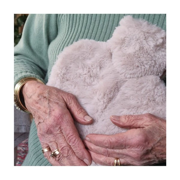 Termofor gri deschis din micropluș/cocolino 1 l – Hugo Frosch-image-1