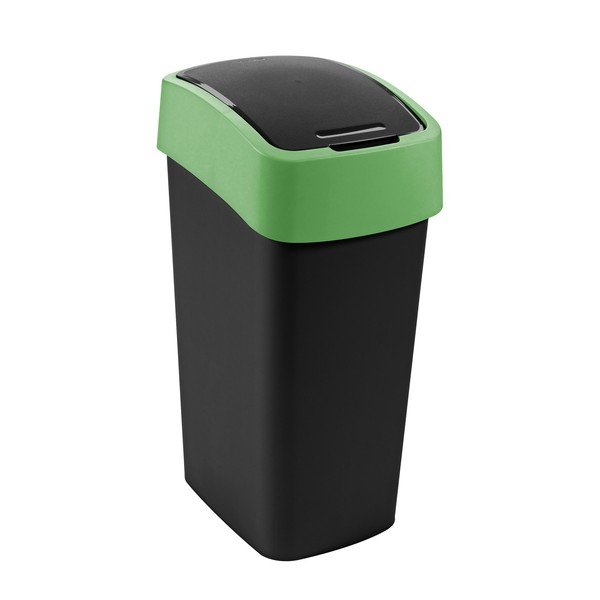 Coș de gunoi verde/negru pentru reciclare din plastic 45 l Flip Bin – Curver