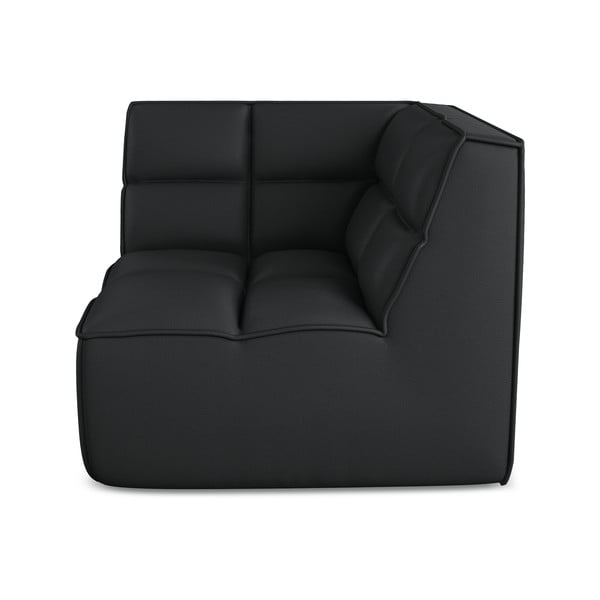 Modul pentru canapea modulară negru cu tapițerie din imitație de piele Kalai – Makamii