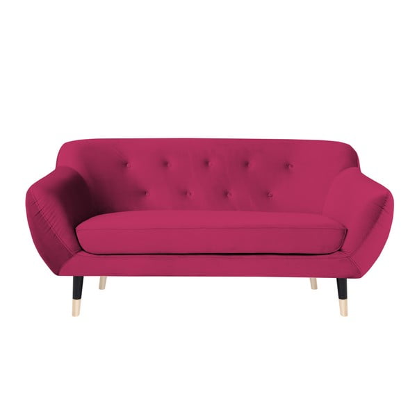 Canapea Mazzini Sofas AMELIE cu picioare negre, roz, 158 cm