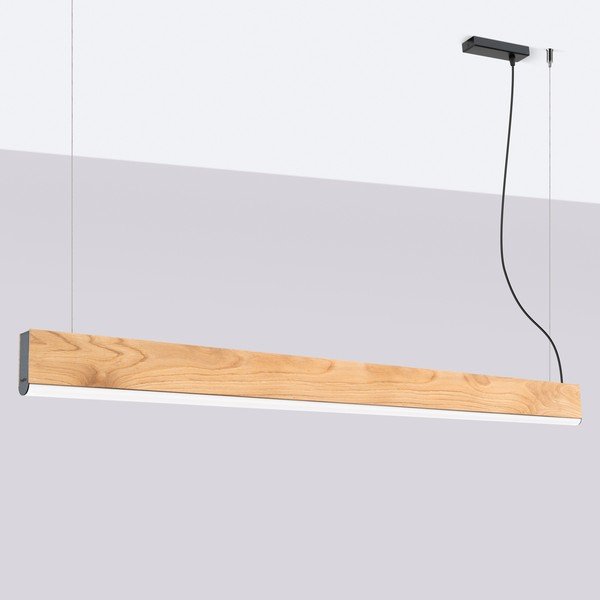 Lustră în culoare naturală LED din lemn masiv LYKKE – Thoro-image-3