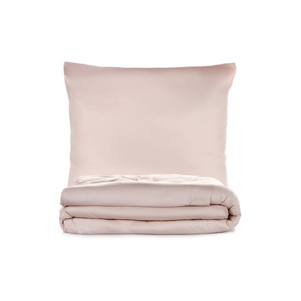 Lenjerie de pat bej din bumbac satinat pentru pat dublu, extinsă 240x220 cm Elegant – Mijolnir