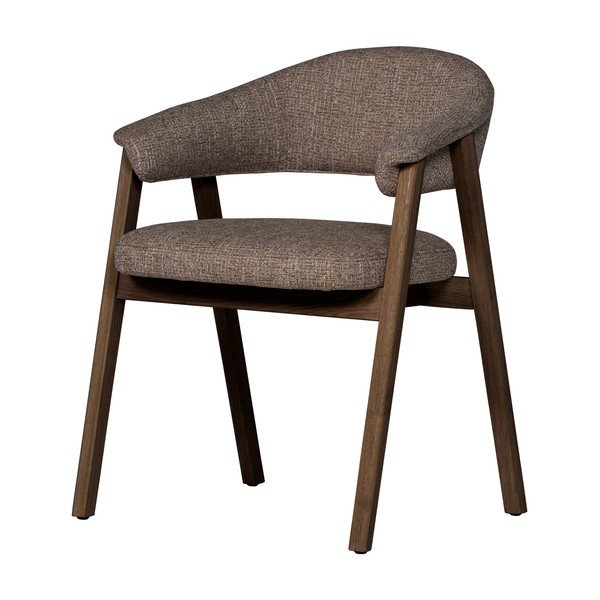 Scaun de dining maro cu cotiere tapițat Tunar – WOOOD