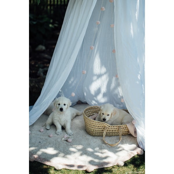 Covor pentru copii crem lavabil/țesut manual din bumbac ø120 cm Bubbly Vintage Nude – Lorena Canals-image-1