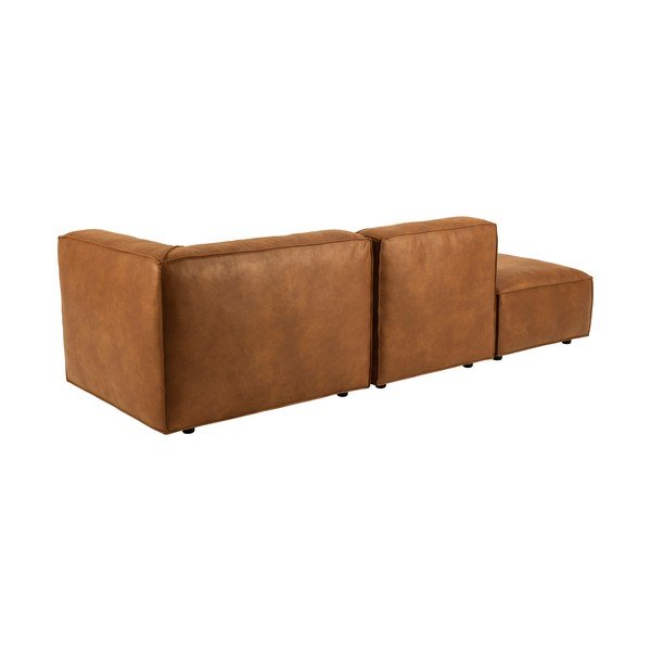 Șezlong maro coniac cu tapițerie din imitație de piele (colț dreapta) Fairfield Kentucky – Bonami Selection-image-4