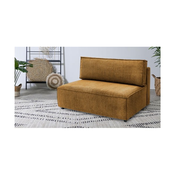 Modul pentru canapea galben muștar cu tapițerie din catifea reiată  (de mijloc) Nihad modular – Bobochic Paris-image-1