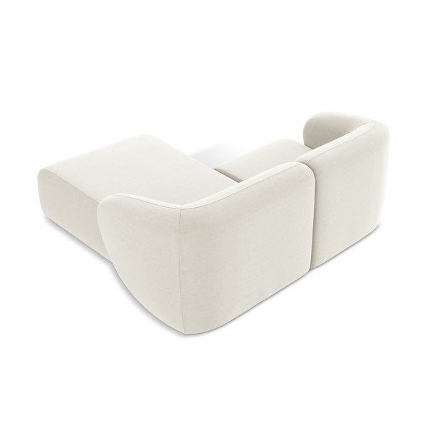 Colțar bej cu tapițerie din catifea (cu colț pe partea dreaptă/cu șezlong) Lani – Makamii-image-3