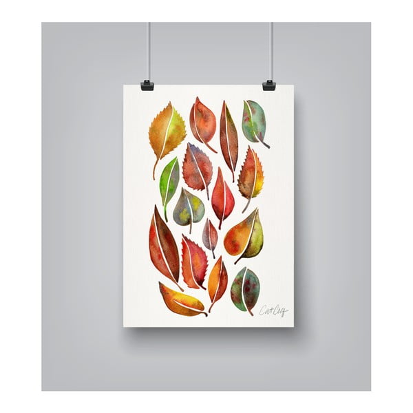 Poster Americanflat Americanflat Fall Leaves Watercolour, 30 x 42 cm