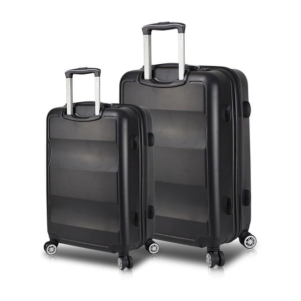 Set 2 valize cu roți și port USB My Valice LASSO Large & Medium, negru